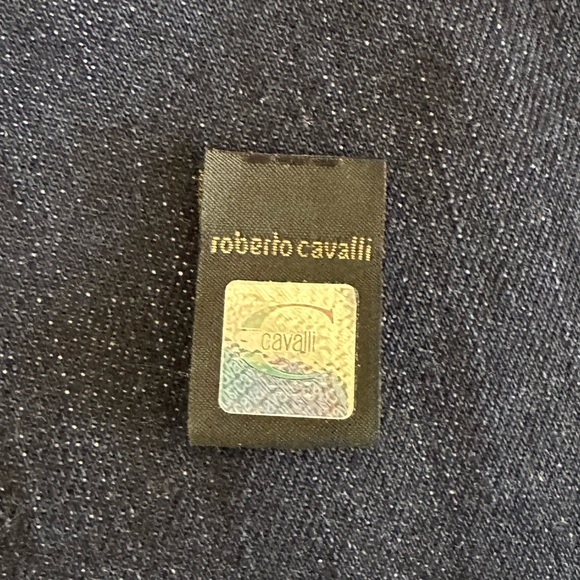 JustCavalli dark blue denim pants with round flat gold studs on the side Size 27 - Picture 14 of 15